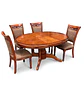 Comedor Ovalado Retráctil y 4 Sillas Madera Roble Americano - Miniatura 23