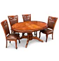 Comedor Ovalado Retráctil y 4 Sillas Madera Roble Americano - Miniatura 32