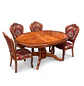 Comedor Ovalado Retráctil y 4 Sillas Madera Roble Americano - Miniatura 38
