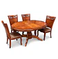 Comedor Ovalado Retráctil y 4 Sillas Madera Roble Americano - Miniatura 44