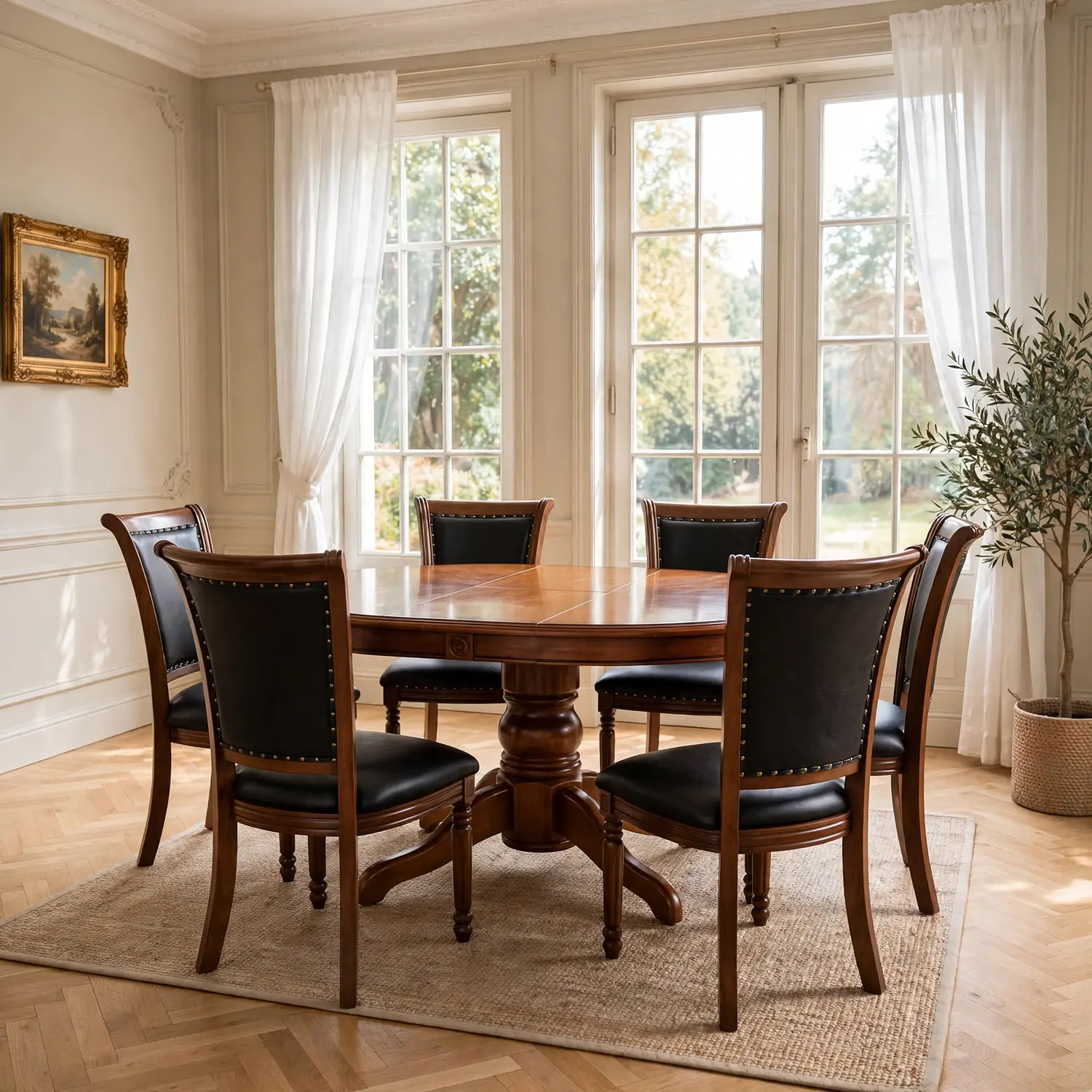 Comedor Extensible Imperial de 6 Puesto en Roble Americano 10