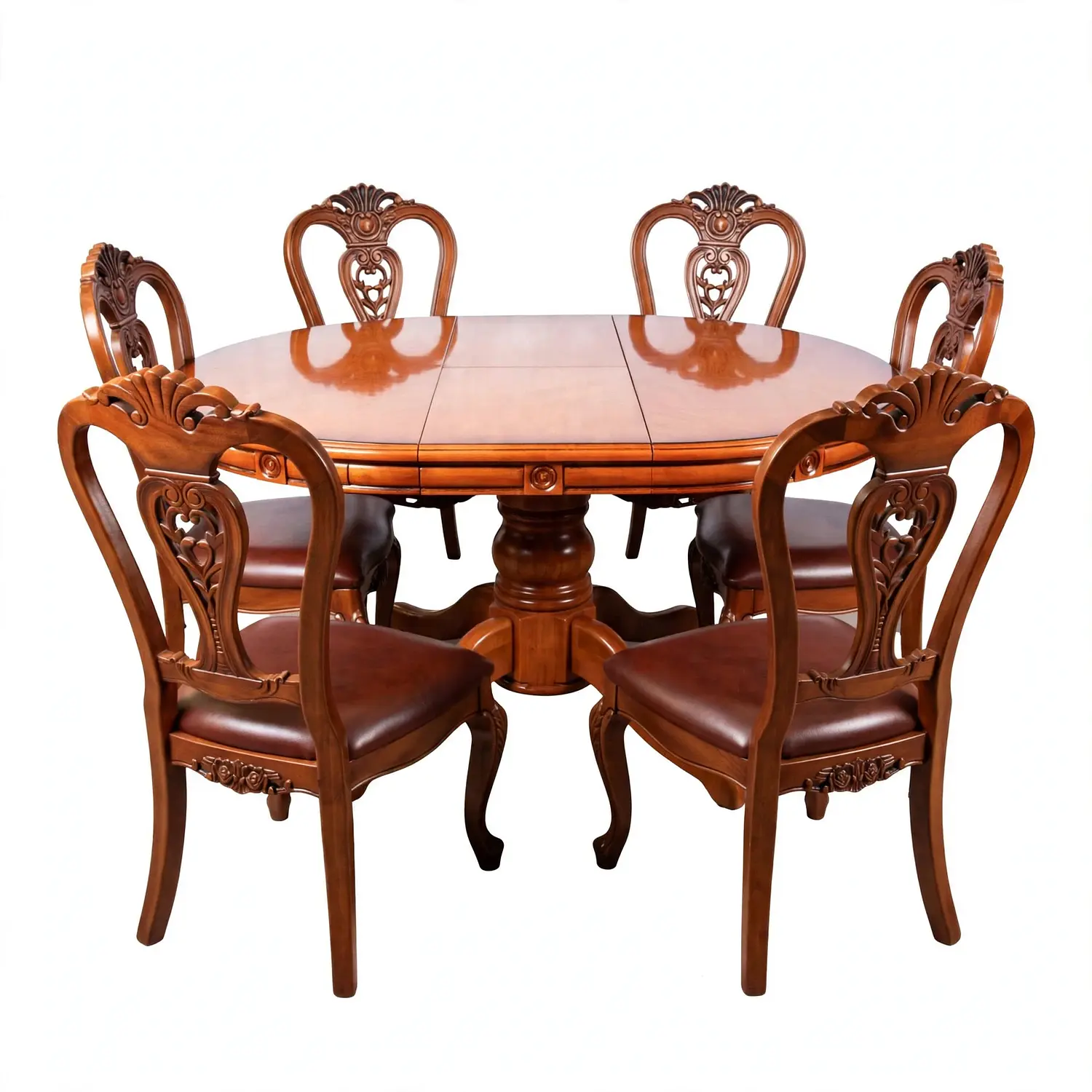 Comedor Extensible Imperial de 6 Puesto en Roble Americano 14