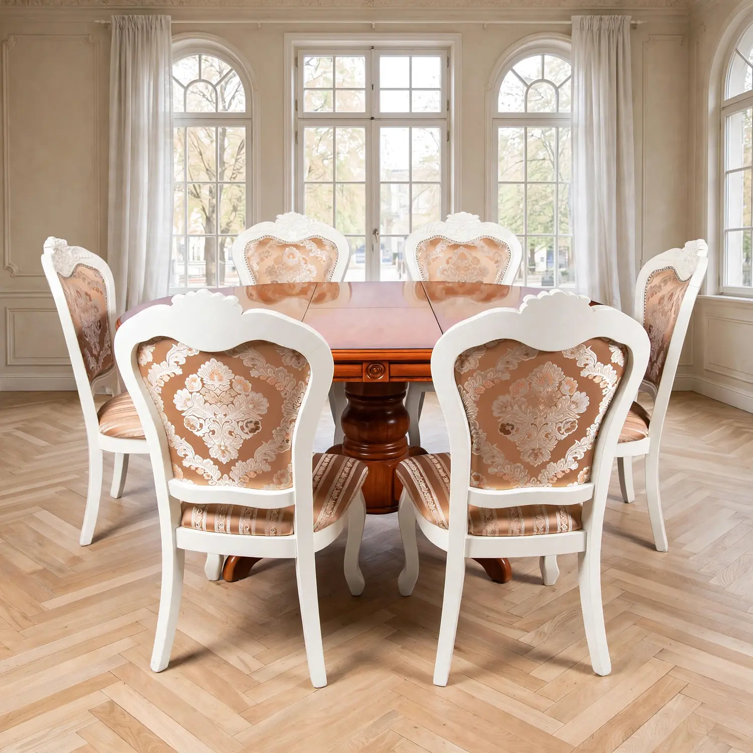 Comedor Extensible Imperial de 6 Puesto en Roble Americano 22