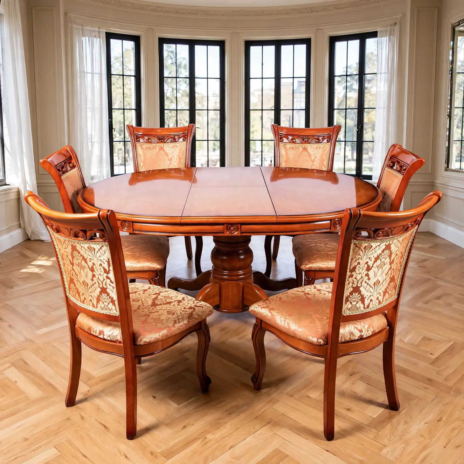 Comedor Extensible Imperial de 6 Puesto en Roble Americano 25