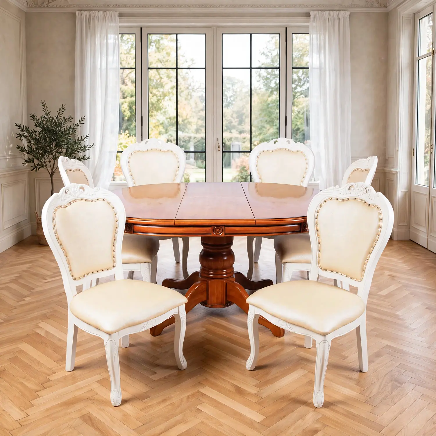 Comedor Extensible Imperial de 6 Puesto en Roble Americano 40
