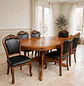 Comedor Ovalado Tallado en Madera Roble Americano 6 Puestos - Miniatura 1