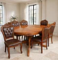 Comedor Ovalado Tallado en Madera Roble Americano 6 Puestos - Miniatura 4