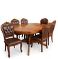 Comedor Ovalado Tallado en Madera Roble Americano 6 Puestos - Miniatura 5