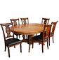 Comedor Ovalado Tallado en Madera Roble Americano 6 Puestos - Miniatura 8
