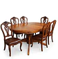 Comedor Ovalado Tallado en Madera Roble Americano 6 Puestos - Miniatura 14