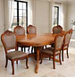 Comedor Ovalado Tallado en Madera Roble Americano 6 Puestos - Miniatura 19