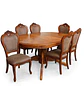 Comedor Ovalado Tallado en Madera Roble Americano 6 Puestos - Miniatura 20