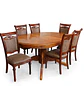 Comedor Ovalado Tallado en Madera Roble Americano 6 Puestos - Miniatura 23