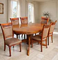 Comedor Ovalado Tallado en Madera Roble Americano 6 Puestos - Miniatura 25