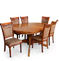 Comedor Ovalado Tallado en Madera Roble Americano 6 Puestos - Miniatura 26