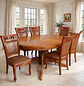 Comedor Ovalado Tallado en Madera Roble Americano 6 Puestos - Miniatura 34