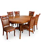 Comedor Ovalado Tallado en Madera Roble Americano 6 Puestos - Miniatura 35