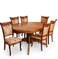 Comedor Ovalado Tallado en Madera Roble Americano 6 Puestos - Miniatura 32