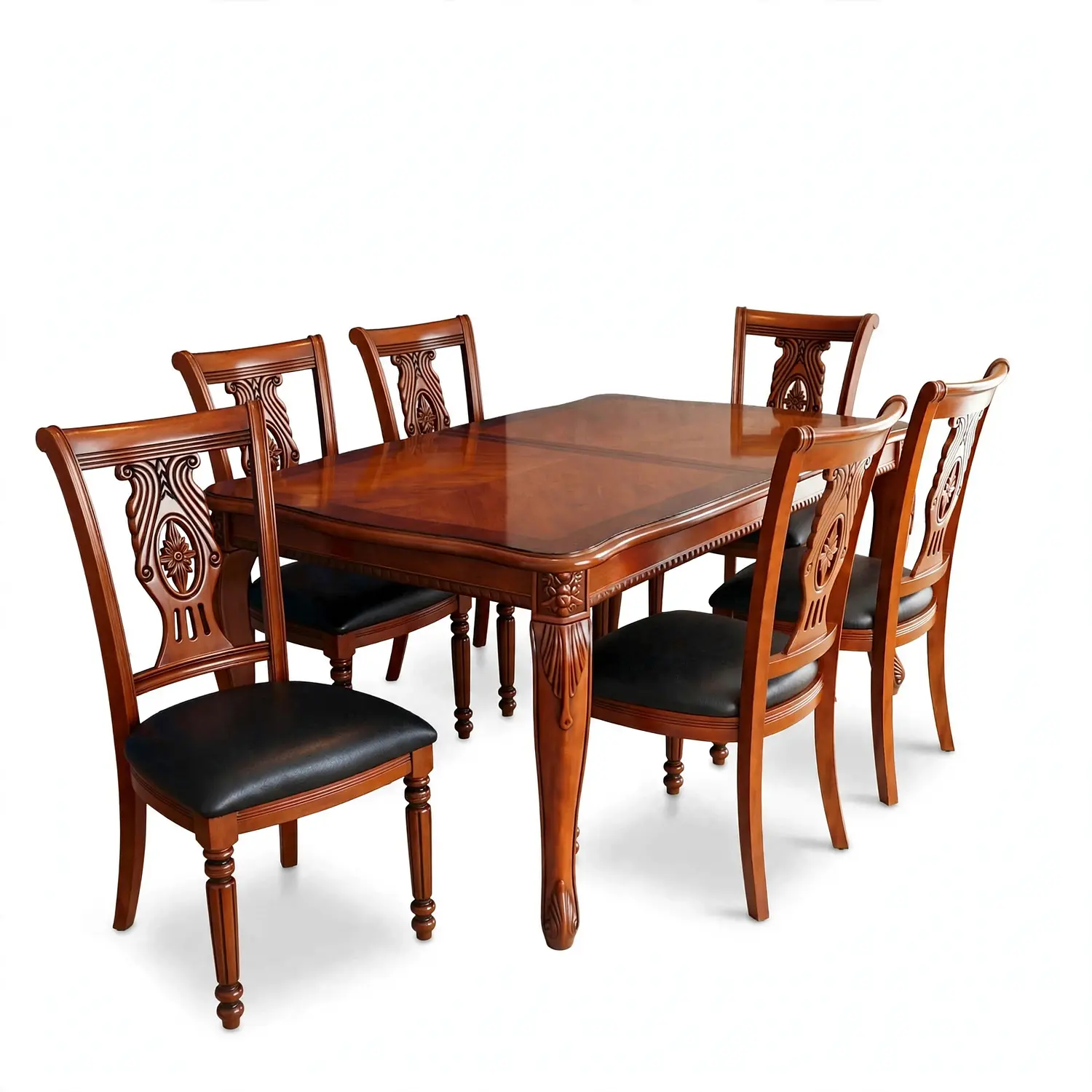 Comedor Rectangular Extensible de Madera 6 a 8 Sillas Tapizadas 2
