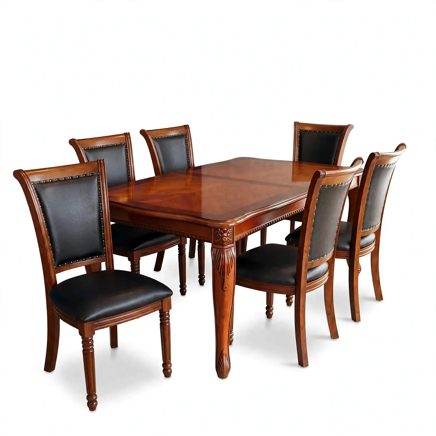 Comedor Rectangular Extensible de Madera 6 a 8 Sillas Tapizadas 8