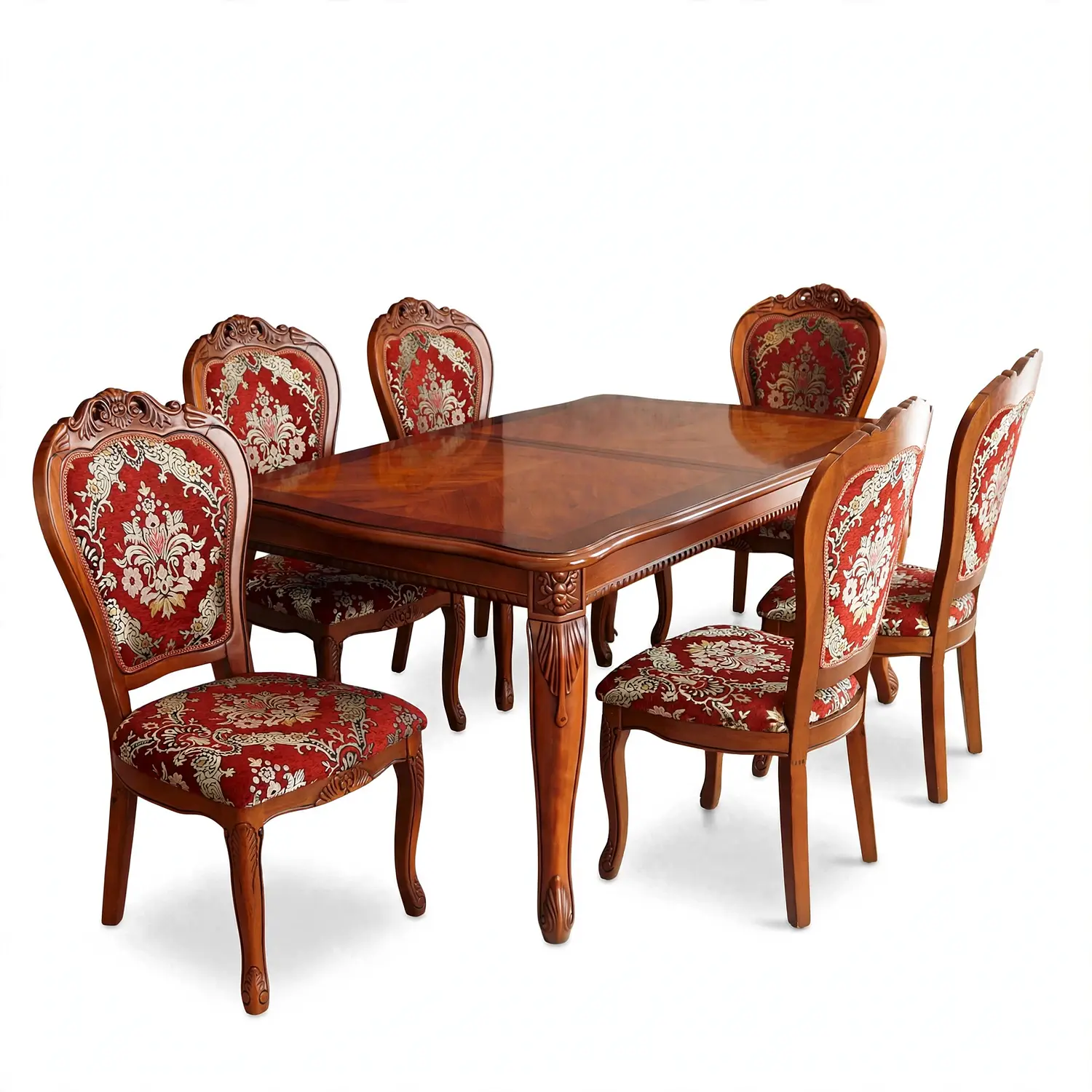 Comedor Rectangular Extensible de Madera 6 a 8 Sillas Tapizadas 17