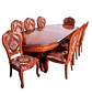 Comedor Clásico Retangular Retráctil de Madera con 8 Sillas - Miniatura 2