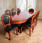 Comedor Clásico Retangular Retráctil de Madera con 8 Sillas - Miniatura 4