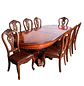 Comedor Clásico Retangular Retráctil de Madera con 8 Sillas - Miniatura 14