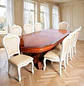 Comedor Clásico Retangular Retráctil de Madera con 8 Sillas - Miniatura 19