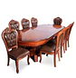 Comedor Clásico Retangular Retráctil de Madera con 8 Sillas - Miniatura 23
