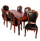 Comedor Clásico de Madera Caoba con 6 Sillas Tapizadas - Miniatura 5