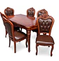 Comedor Clásico de Madera Caoba con 6 Sillas Tapizadas - Miniatura 23