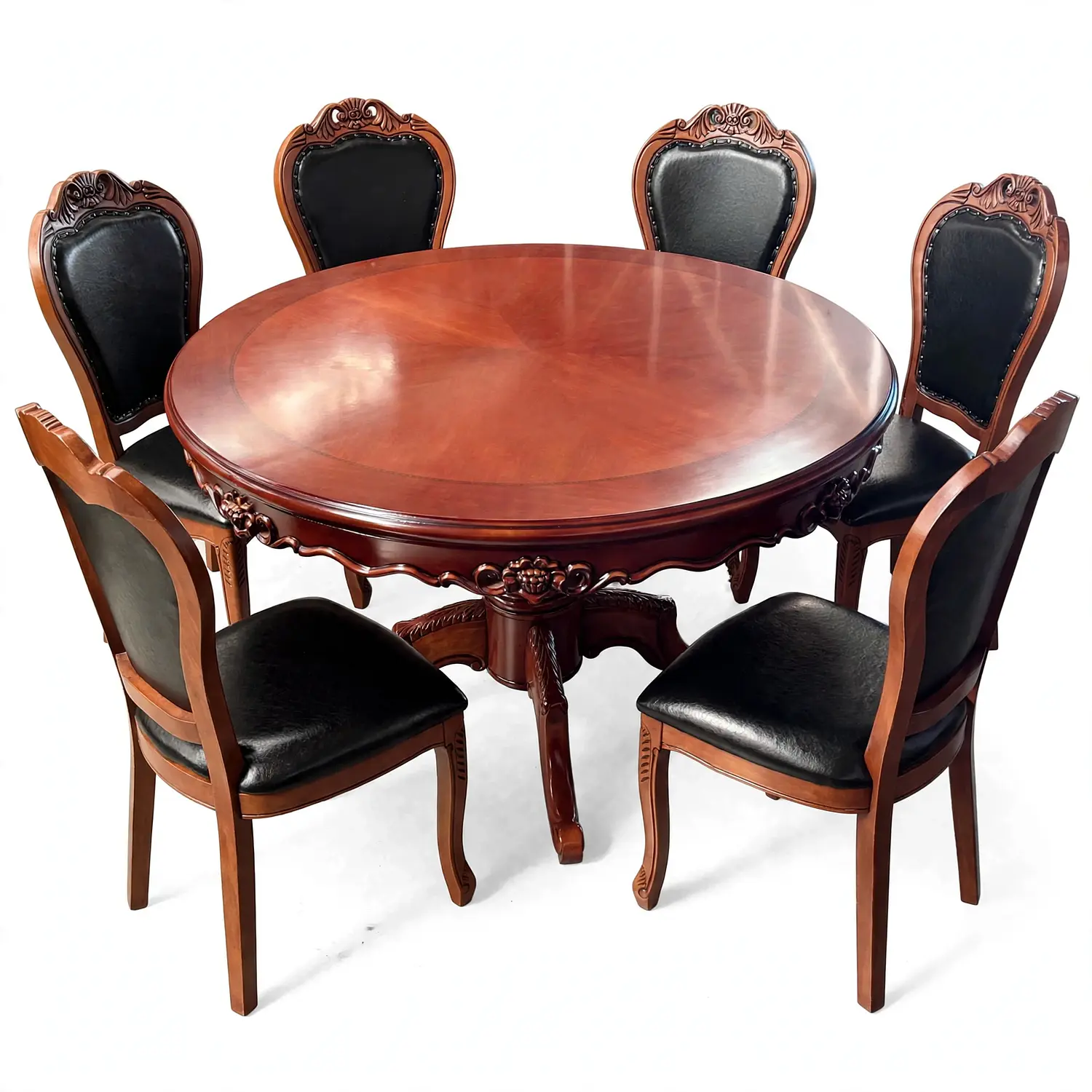 Comedor Redondo de 6 Sillas en Madera de Roble Americano 2