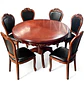 Comedor Redondo de 6 Sillas en Madera de Roble Americano - Miniatura 2