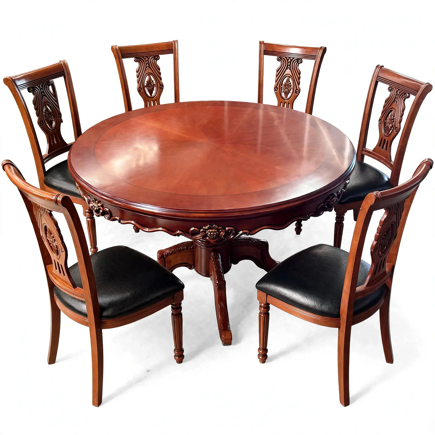 Comedor Redondo de 6 Sillas en Madera de Roble Americano 5