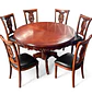 Comedor Redondo de 6 Sillas en Madera de Roble Americano - Miniatura 5