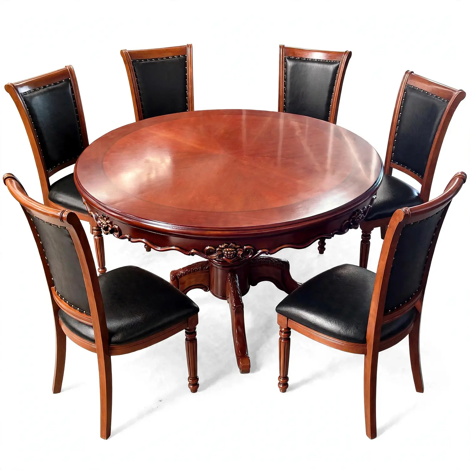 Comedor Redondo de 6 Sillas en Madera de Roble Americano 8