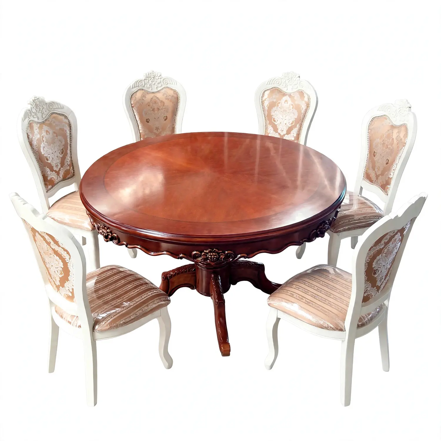 Comedor Redondo de 6 Sillas en Madera de Roble Americano 20