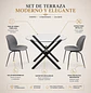 Set de Terraza de 2 Sillas y Mesa Redonda de Vidrio 110 cm - Miniatura 2
