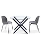 Set de Terraza de 2 Sillas y Mesa Redonda de Vidrio 110 cm - Miniatura 3