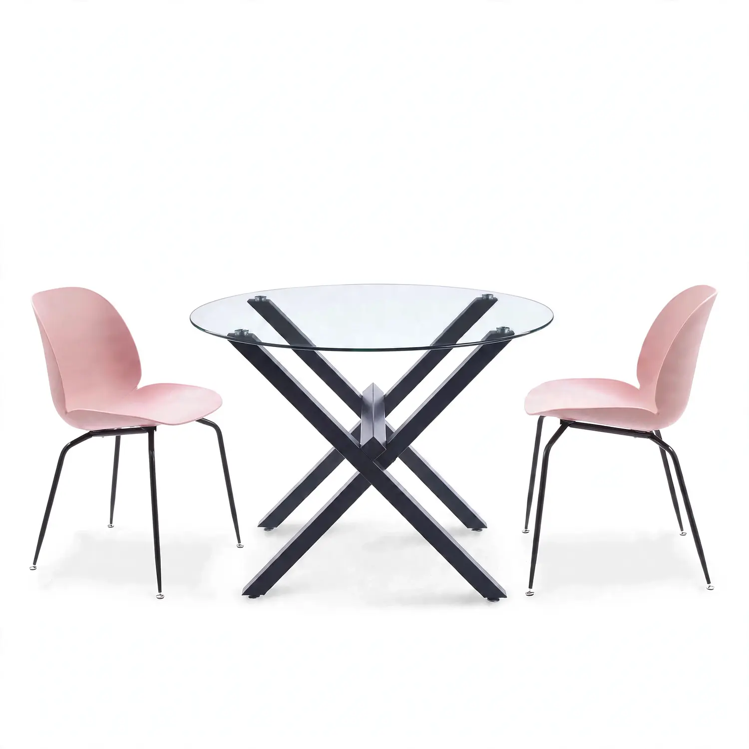 Set de Terraza de 2 Sillas y Mesa Redonda de Vidrio 110 cm 9