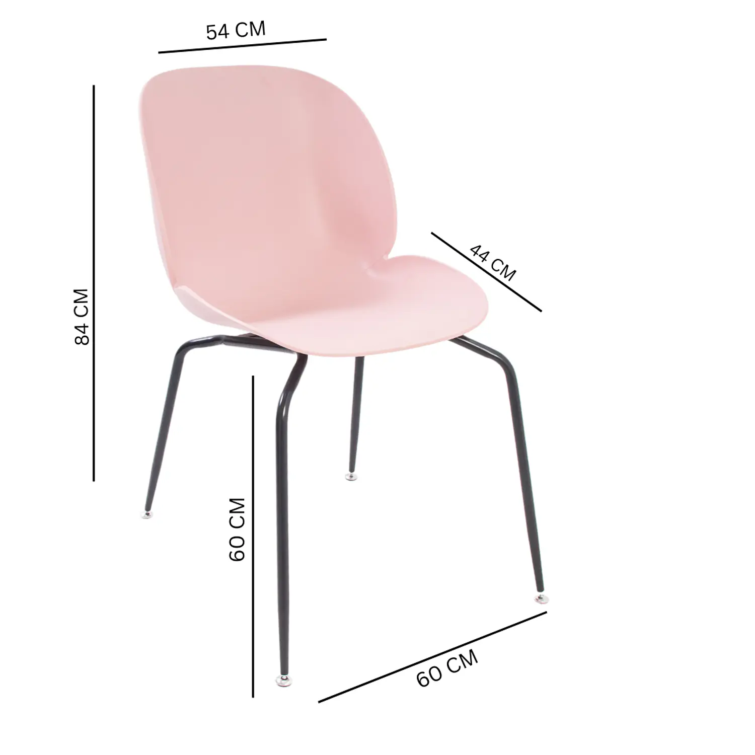 Set Mesa Rústica de Madera con 2 Sillas Beetle Patas Negras 13