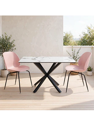 Set Comedor Madrid con 2 Sillas Beetle Patas Negra