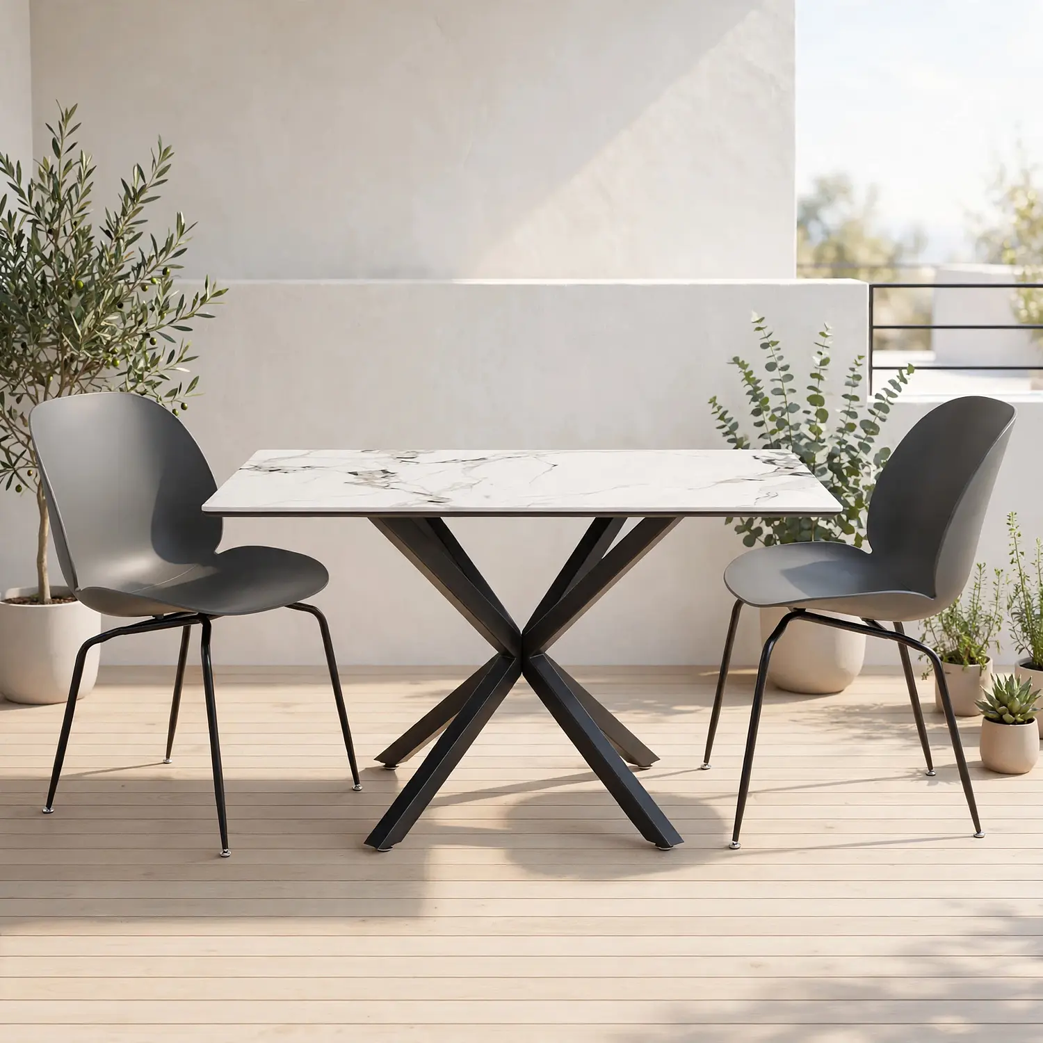 Set Comedor Madrid con 2 Sillas Beetle Patas Negra 8