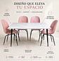 Set Comedor 4 Sillas Beetle y Mesa Rectangular Tipo Mármol  - Miniatura 2