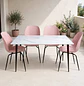 Set Comedor 4 Sillas Beetle y Mesa Rectangular Tipo Mármol  - Miniatura 1