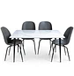 Set Comedor 4 Sillas Beetle y Mesa Rectangular Tipo Mármol  - Miniatura 15