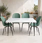Set Comedor 4 Sillas Beetle y Mesa Rectangular Tipo Mármol  - Miniatura 8