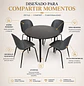 Set 4 Sillas Beetle y Mesa Redonda Negra de Madera - Miniatura 2