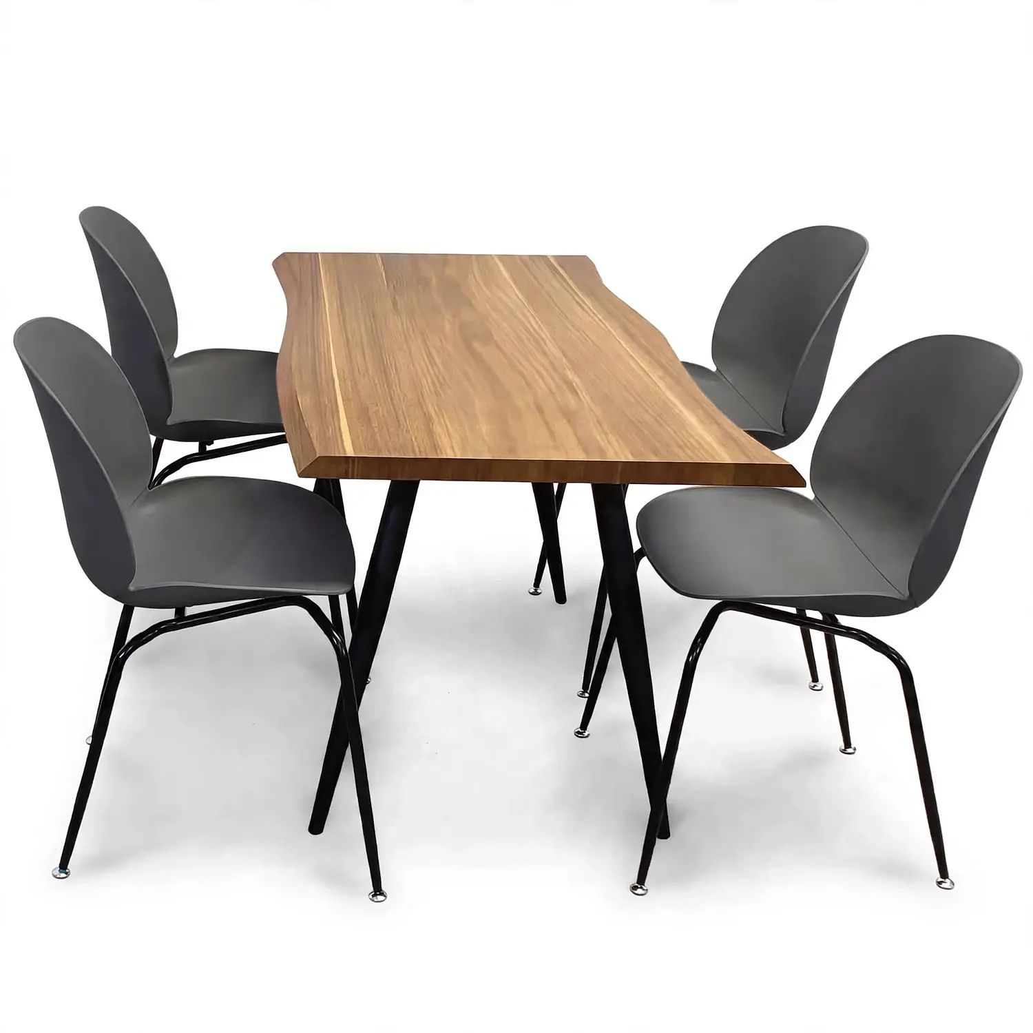 Set Comedor 4 Sillas Beetle y Mesa Rectangular de Madera 8
